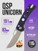 Нож QSP Unicorn, Stonewashed 14C28N, G10 Black/Purple, QS156-B1 Нож QSP Unicorn, Stonewashed 14C28N, G10 Black/Purple, QS156-B1